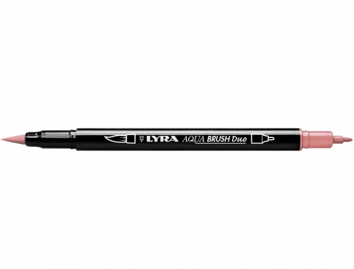 Rotulador Lyra aqua brush acuarelable doble punta fina y pincel rosa carmin L6520024, imagen 2 mini