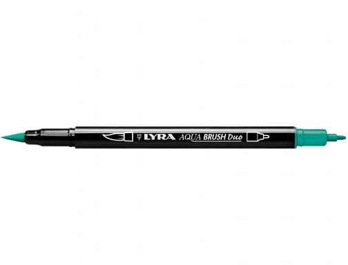 Rotulador Lyra aqua brush acuarelable doble punta fina y pincel verde noche L6520055, imagen 2 mini