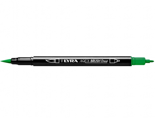 Rotulador Lyra aqua brush acuarelable doble punta fina y pincel verde L6520067, imagen 2 mini