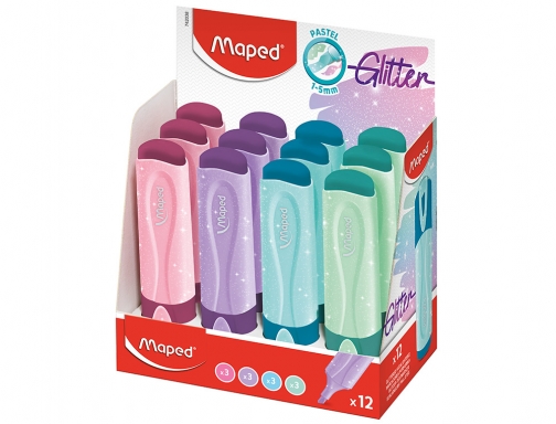 Rotulador Maped fluorescente peps pastel con glitter colores surtidos 742038, imagen 2 mini