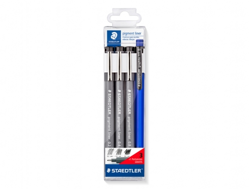 Rotulador Staedtler calibrado micrometrico negro bolsa de 3 unidades 0,2 0,4 0,8 308 S1WP3, imagen 3 mini