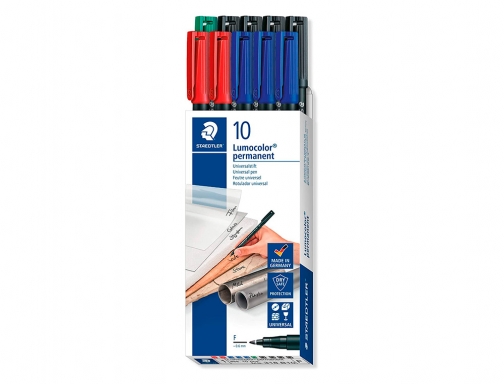 Rotulador Staedtler lumocolor retroproyeccion punta de fibra 318 caja de 10 unidades 318 B10 , surtidos, imagen 2 mini