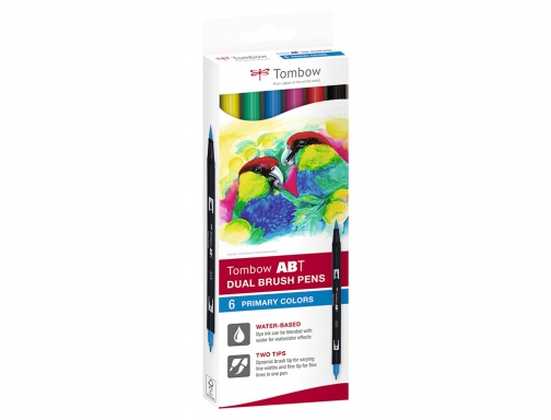 Rotulador Tombow abt dual brush acuarelable doble punta fina pincel estuche de ABT6C1 , surtidos, imagen 2 mini