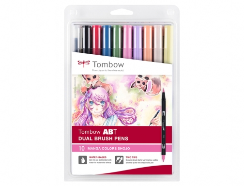 Rotulador Tombow abt dual brush acuarelable doble punta fina pincel estuche de ABT10CMANGA2 , surtidos, imagen 3 mini