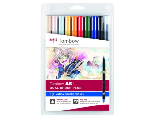 Rotulador Tombow abt dual brush acuarelable doble punta fina pincel estuche de ABT10CMANGA1 , surtidos, imagen 3 mini