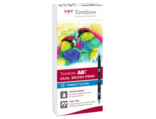 Rotulador Tombow abt dual brush acuarelable doble punta fina pincel estuche de ABT12P1 , surtidos, imagen 3 mini