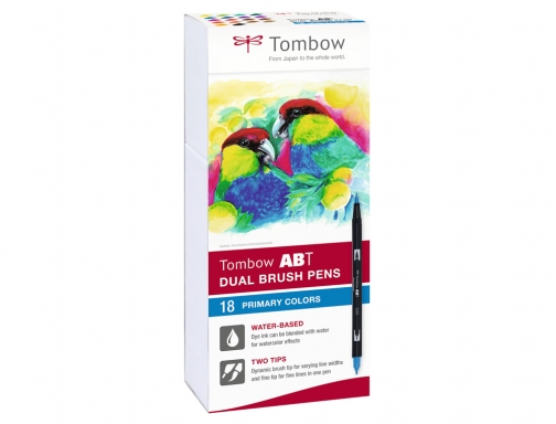 Rotulador Tombow abt dual brush acuarelable doble punta fina pincel estuche de ABT18P1 , surtidos, imagen 3 mini