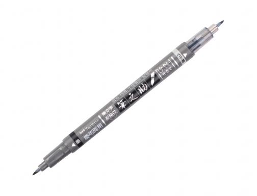 Rotulador Tombow fudenosuke tinta base de agua doble punta blanda color gris WSTBS , negro, imagen 3 mini