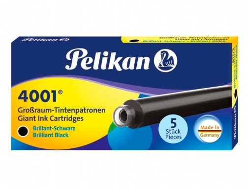 Tinta estilografica Pelikan gtp 5 negro caja de 5 cartuchos 310615, imagen 2 mini