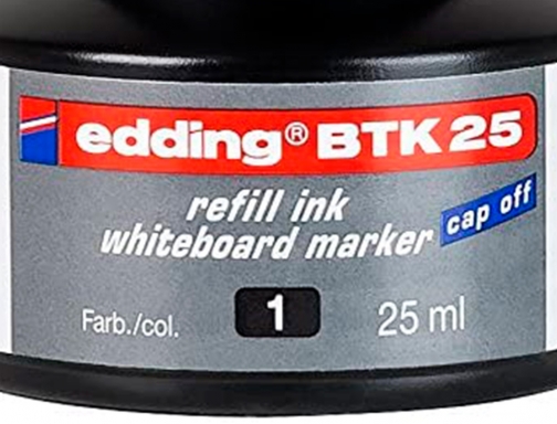 Tinta rotulador Edding pizarra blanca btk25 color negro bote 25 ml BTK2501, imagen 3 mini