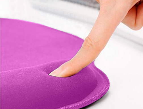 Alfombrilla para raton Qconnect con reposamuecas ergonomico de gel color violeta 225xx240x20 KF17233, imagen 4 mini