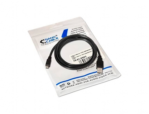 Cable usb Nanocable 2.0 tipo a mmicro usb b m color negro 10.01.0501, imagen 5 mini