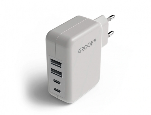 Cargador de pared Groovy 2 usb + 2 usbc 4.8a color blanco GRSCH2+2X4.8AC01, imagen 5 mini