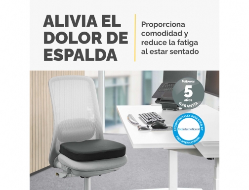 Cojin de asiento Fellowes breyta acolchado color negro 60x430x430 mm 100119850, imagen 2 mini