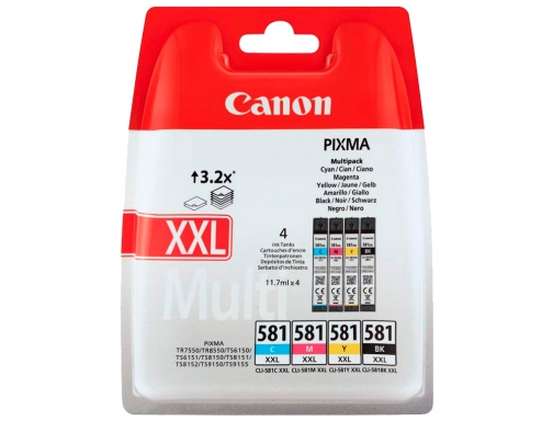 Ink jet Canon pgi580 cli581 xXL pixma para ts6150 ts8150 tr7550 tr8550 1998C005, imagen 2 mini