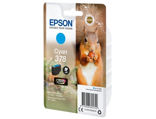 Inkjet Epson 378 expression home xp8605 8606 xp15000 xp8500 8505 cian 360 C13T37824010, imagen 2 mini