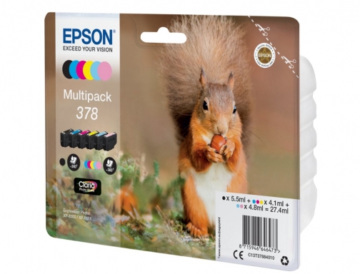 Inkjet Epson 378 expression home xp8605 15000 8500 negro amarillo cian magenta C13T37884010, imagen 2 mini