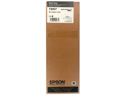 Inkjet Epson singlepack dark gray t800700 ultrachrome pro 700ml C13T800700, imagen 2 mini