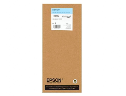 Inkjet Epson singlepack light cian t800500 ultrachrome pro 700ml C13T800500, imagen 2 mini