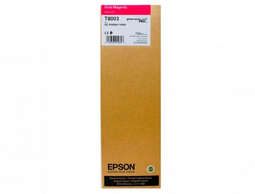 Inkjet Epson singlepack vivid magenta t800300 ultrachrome pro 700ml C13T800300, imagen 2 mini