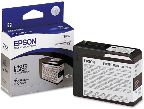 Inkjet Epson stylus pro3800 3880 negro photo (80ml) C13T580100, imagen 4 mini