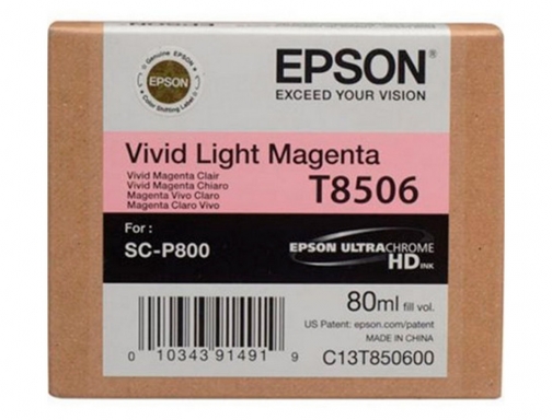 Inkjet Epson surecolor scp800 magenta claro C13T85060N, imagen 3 mini