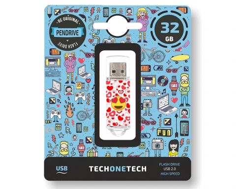 Memoria usb Tech on tech emojitech heart eyes 32 gb TEC450232, imagen 4 mini