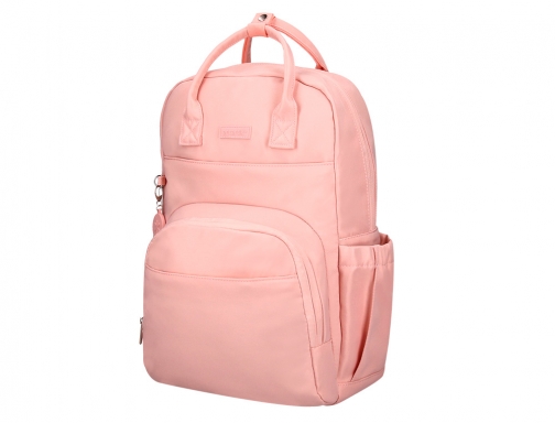 Mochila Antartik diseo casual con asa multibolsillo color rosa 410x120x290 mm TK81, imagen 3 mini