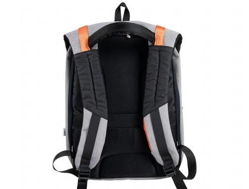 Mochila para portatil Qconnect 18 negra gris poliester impermeable 460x170x310 mm KF17990, imagen 4 mini