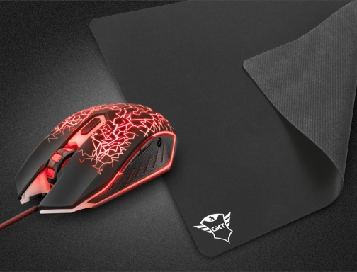 Pack alfombrilla + raton optico Trust gaming gxt783 izza mouse & pad 22736, imagen 3 mini