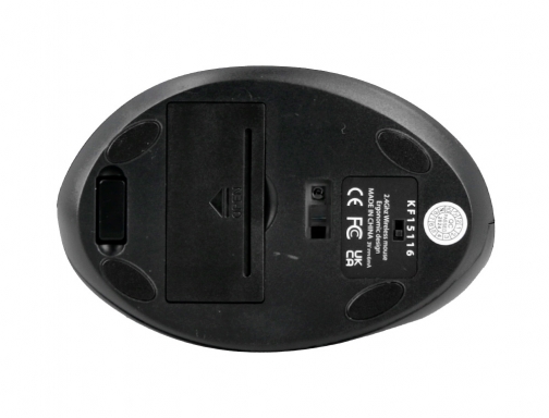 Raton Qconnect optico inalambrico ergonomico vertical dpi 800 1200 1600 pila AA KF15116 , negro, imagen 2 mini