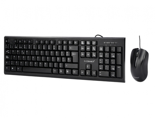 Set teclado y raton Q-connect con cable color negro KF10076, imagen 3 mini