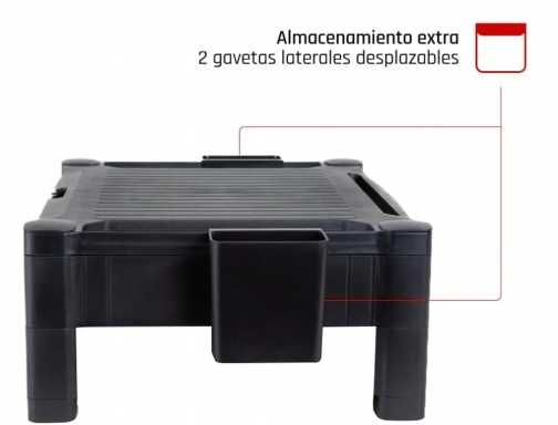 Soporte Q-connect para monitor impresora ajustable altura 10,3cm a 13,3cm con cajon KF20181, imagen 5 mini