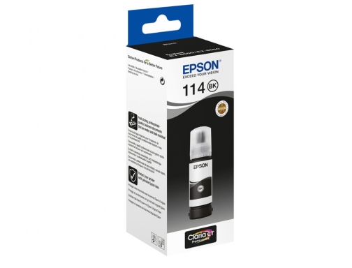 Tinta Epson t114 eco tank et8500 8550 negro botella 70 ml C13T07A140, imagen 2 mini