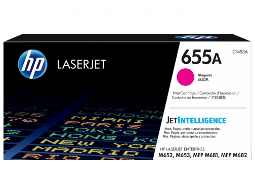 Toner HP 655a Laserjet m652 m653 MFP m681 MFP m682 magenta 10500 CF453A, imagen 2 mini