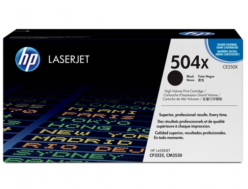 Toner HP Laserjet color cp3525 negro 10.500 pag CE250X, imagen 2 mini