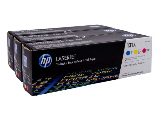 Toner HP n 131a pack 3toner cian magenta amarillo U0SL1AM, imagen 2 mini