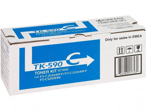 Toner Kyocera tk590c fsc2026 2126 2526 5250 cian 1T02KVCNL0, imagen 2 mini