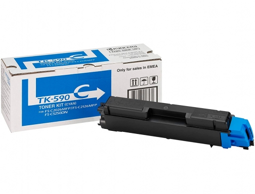 Toner Kyocera tk590c fsc2026 2126 2526 5250 cian 1T02KVCNL0, imagen 4 mini