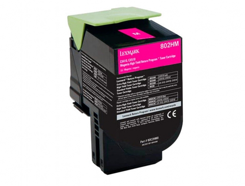 Toner laser Lexmark 80C2HME magenta 3000 paginas, imagen 3 mini