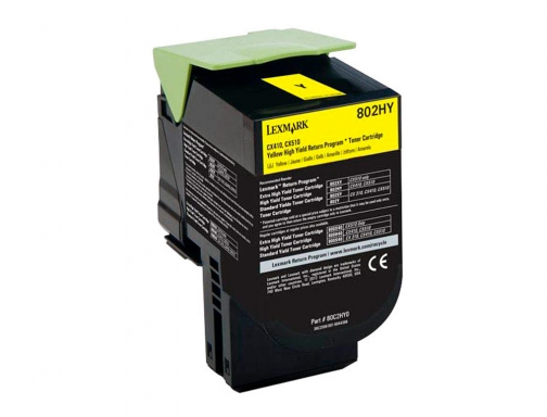 Toner laser Lexmark 80C2HYE amarillo 3000 paginas, imagen 3 mini