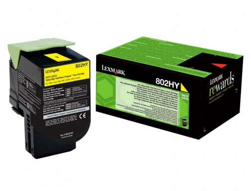 Toner laser Lexmark 80C2HYE amarillo 3000 paginas, imagen 4 mini