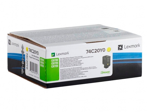 Toner Lexmark laser 74C20Y0 cx725de cs720de cs725de amarillo 3000 paginas, imagen 2 mini