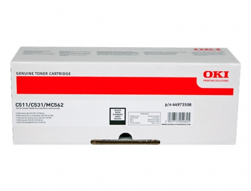 Toner Oki laser mc562 c511 negro 7000 paginas 44973508, imagen 2 mini