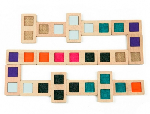 Juego didactico Andreutoys domino sensorial texturas madera 28 piezas 16115, imagen 2 mini