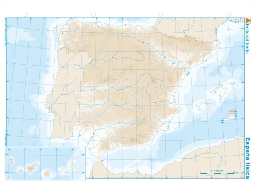 Mapa mudo b n Din A4 espaa fisico Teide 71967, imagen 2 mini