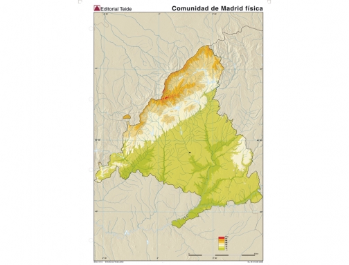 Mapa mudo color Din A4 madrid comunidad de madrid fisico Teide 72155, imagen 2 mini