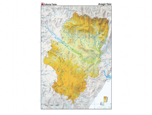 Mapa mudo color Din A4 aragon fisico Teide 72247, imagen 2 mini