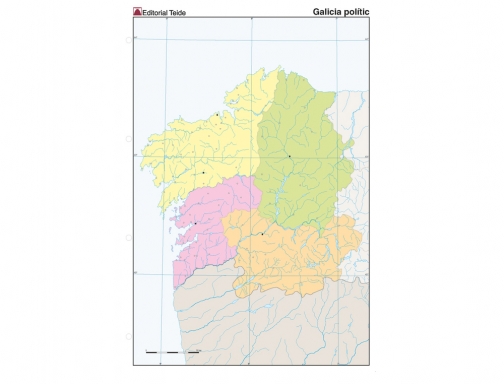 Mapa mudo color Din A4 galicia politico Teide 72315, imagen 2 mini