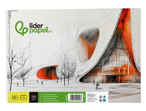 Bloc dibujo Liderpapel lineal vanguardia 230x325mm 20 hojas 130g m2 con recuadro 171713, imagen 3 mini